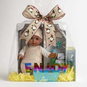 Gift Basket for Girls – Baby Doll Playset + Moana Book  + Butterfly Décor